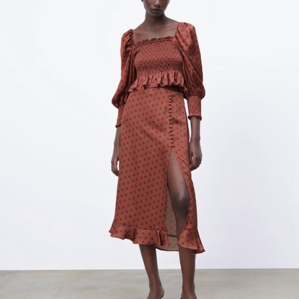 MATCHING SET-  new with tags- Zara polka dot xs top and skirt